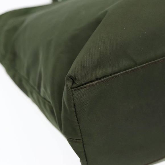 PRADA Tote Bag Nylon Khaki Silver Auth ep5279 - Picture 13 of 16